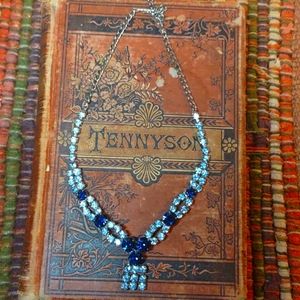 Vintage MC  Blue Rhinestone Choker